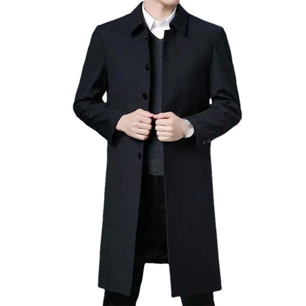 Chaqueta larga para hombre JXQXHCFS de invierno estilo casual y negocios 7