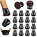 Chair Leg Floor Protectors, 16 Pcs Extra Small Black Silicone Chair Leg Covers Caps for Hardwood Floors with Wrapped Felt, Furniture Feet Protectors Pads (Fit:15-20mm)