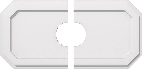 Miniatura 163 de Ekena Millwork CMP36X18ED-03000 Medallones de techo de uretano contemporáneo de PVC de grado arquitectónico Emerald 36"W x 18"H x 3"ID x 12 1/2"C x