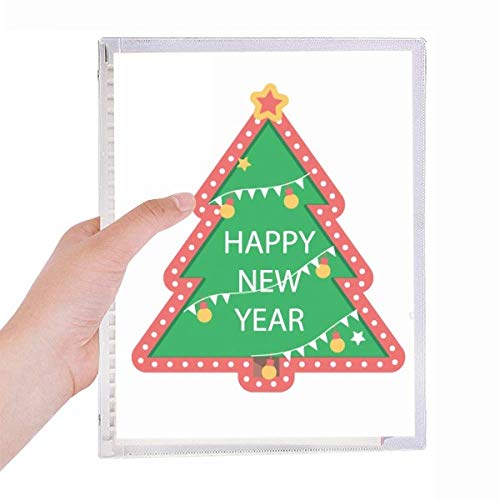 Carnet de notes en spirale cadeau de fin d'année - Cahier rechargeable arbres de Noël vert