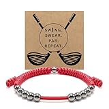 LAMIBEE Premium Golf Stainless Steel 10 Bead Score Counter Bracelet, Luxury Golf Stroke Count Bracelet, Resizable Easy Adjust Golf Round Scoring Tracker, Durable Stylish Golf Accessory (Pink Coral)