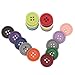 1Inch (25mm) Sewing Flatback Resin Buttons for DIY Craft 15 Colors Multi Pack of 90 with Box (Each Color 6 pcs) Leekayer