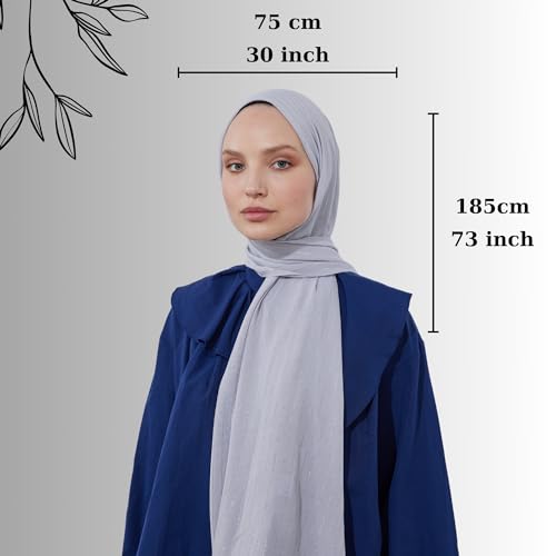 Hijab Shawls and Scarves for Muslim Women 30" - 73" Long and Lightweight Shawls Scarves Wrap Hijab2