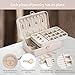 Vlando 2-Layer Jewelry Box,Valentines Day Gifts for Her Jewelry Organizer for Women Removable Jewelry Tray for Earrings Necklace,Gift Ideas,Birthday Graduation Gifts Apricot Pink