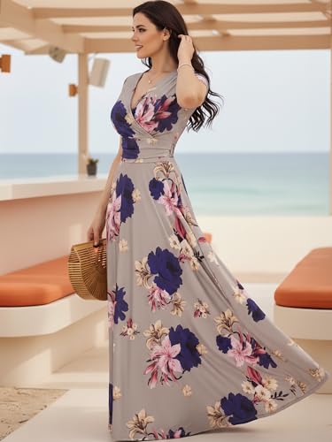 Image of KOH KOH Womens Long Modest Floor Length Flowing Summer Print Maxi Dress