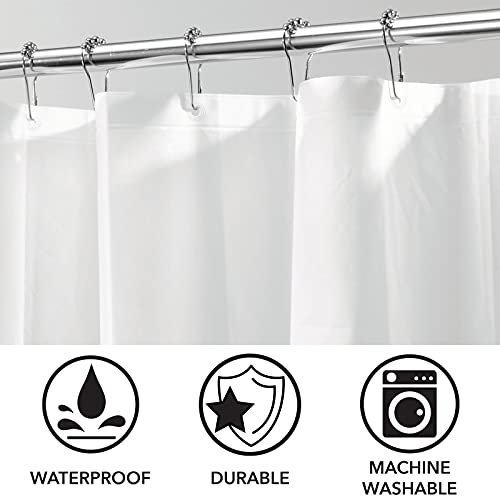Mdesign Waterproof, Peva Shower Curtain Liner For Bathroom Shower And Tub - No Odor- 3 Gauge, 72" X 84" - Wide- 2 Pack - Frost #TOP5
