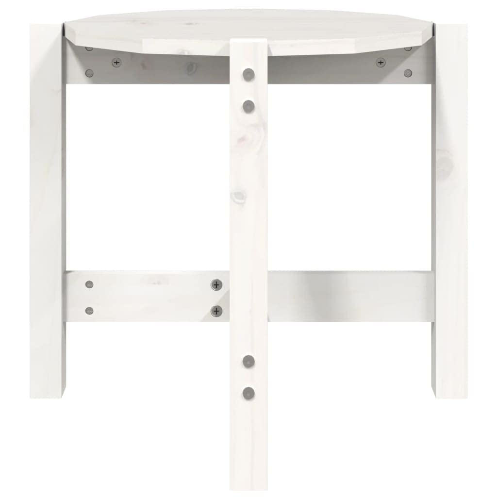 Mesa de centro blanca de 52,5 cm de diámetro de madera de pino maciza, mesa auxiliar redonda con diseño clásico, mesa de sofá para salón, dormitorio, balcón