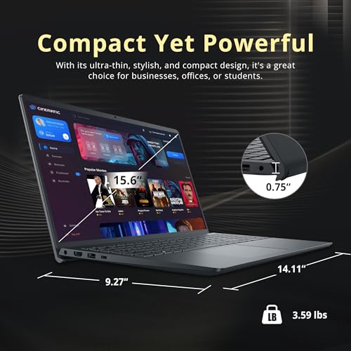 Image of Dell Inspiron 15.6 inch FHD Touchscreen Laptop, AMD Ryzen 7 7730U, 8GB RAM, 1.2TB Storage(256GB SSD+1TB Docking Station Set), AMD Radeon Graphics, Number Pad, Webcam, Win 11, Black