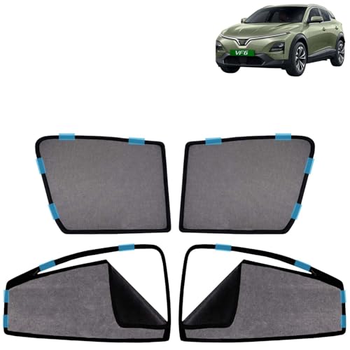 Image of KINGSWAY Car Sun Shade Curtains Only Compatible with VinFast VF 6 (2026 Onwards) | Front Window in Half Cut and Rear in Zipper (Magnetic) | UV & Heat Protection | Pack of 4 Pcs