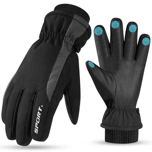 Torven Guantes Invierno Termicos Hombre, Guantes Moto con Tactiles, Impermeables y Gruesos para Hombre y Mujer, Esqui, Snowboard, Motociclismo, Carrera, MontañIsmo y Senderismo (L)