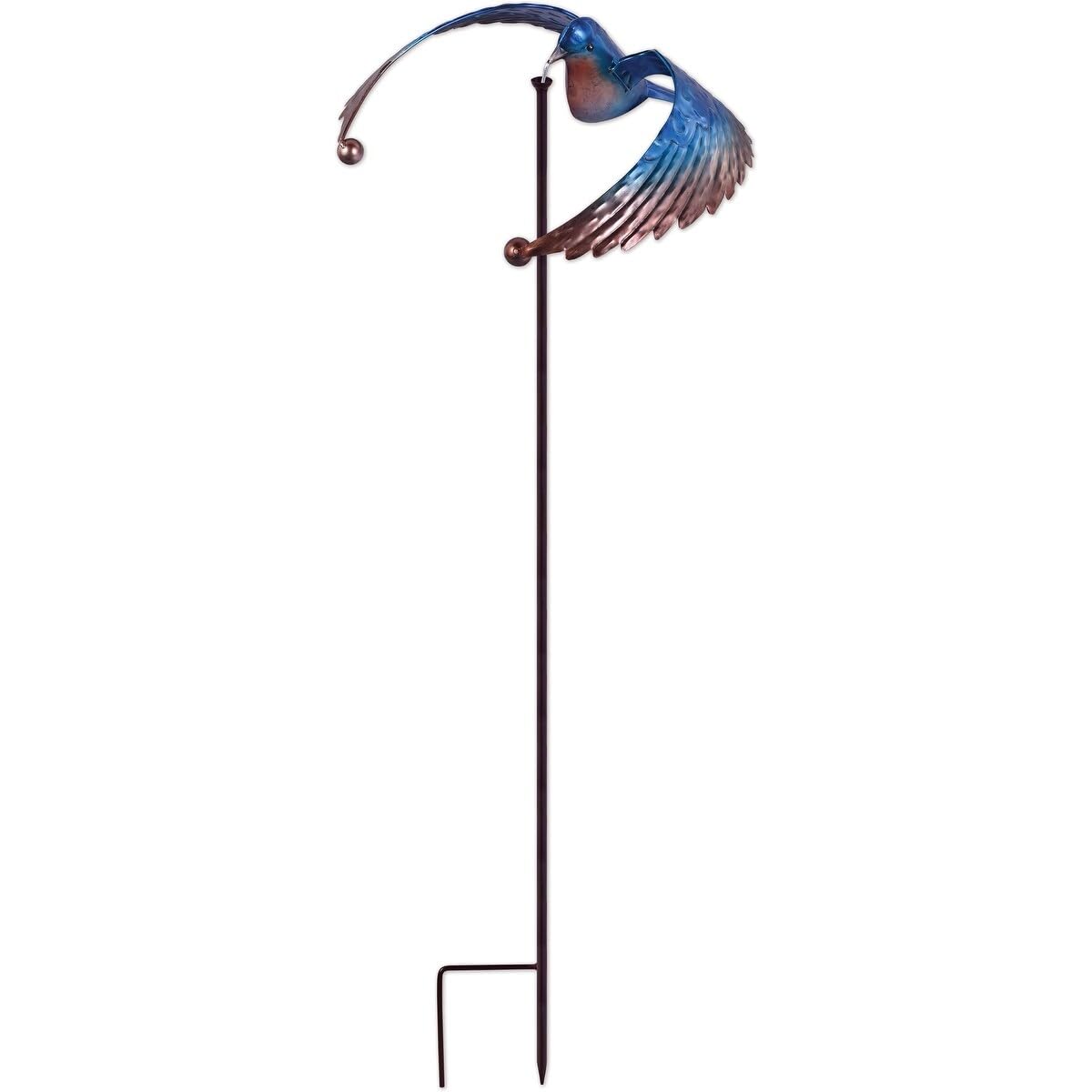 Sunset Vista 93496 Nature in Motion Spinner Garden Stake, 45-Inch, Blue Bird