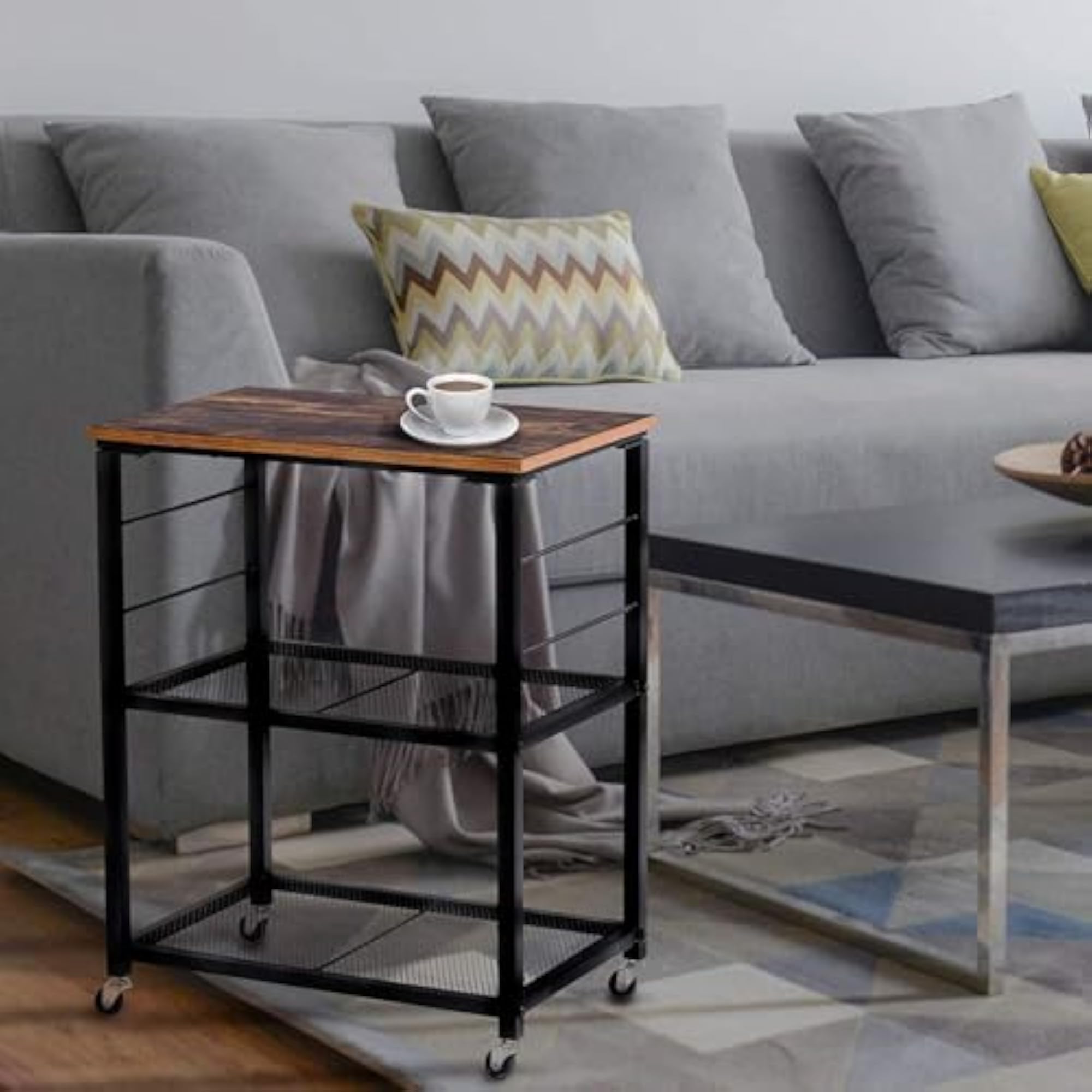 Space Saving Home Decor Storage Cart, 3-Tier Utility Cart