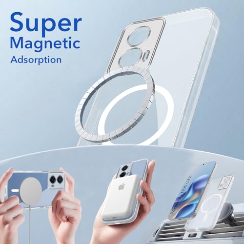 Image of Jkobi Lifetime Anti-Yellow MagSafe Compatible Clear Back Cover Case for Motorola Moto G96 (Sleek Hard Crystal | Shockproof and Camera Protection)