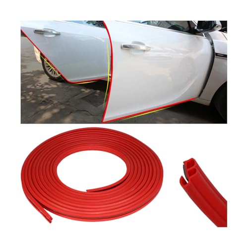 Image of Osilly Car Door Rubber Seal Strip, 32.8Ft Self Adhesive Weather Stripping Automotive Edge Trim, Weatherstrip Soundproof Vehicle Tailgate Window Sealing Cover, Universal for SUV RV Truck (Red)