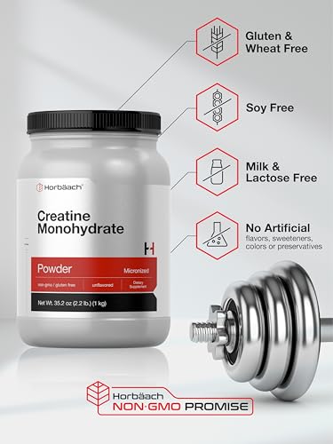 Horbäach Creatine Monohydrate Powder 2.2lb (141 servings) Unflavored — view 5