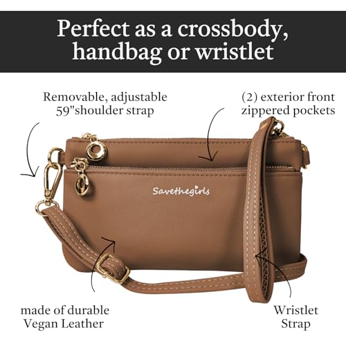 Image of Save the Girls Cell Phone Purse - Touch Screen Women's Crossbody Bag - Clutch Purses for Women (Bella)