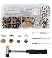 BOBOZAN 30 Stück Druckknöpfe Set(Befestigungswerkzeug urd Hammer),2 Farben Kupfer druckknöpfe ohne nähen, für Leder, Kleidung, Brieftasche, Handtasche(15 mm)
