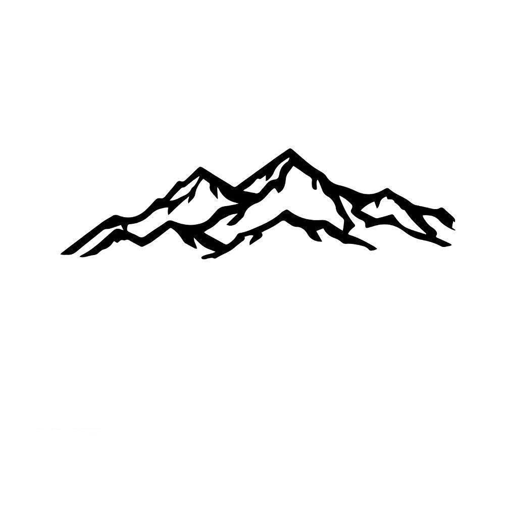 Mountain Peak Car Sticker Cover Scratches Cartoon Window Decal(Black,28cmX7cm)