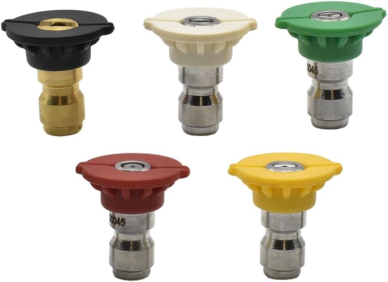 Interstate Pneumatics PW7100 Pressure Washer 1/4 Inch Quick Connect High Pressure Spray Nozzle Tip Set (5-piece)