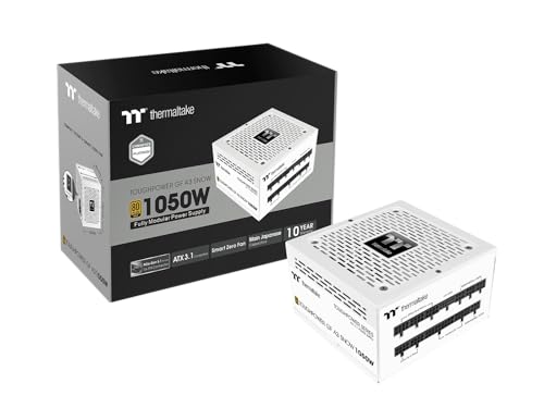 Image of Thermaltake Toughpower GF A3 Snow Edition 1050W 80+ Gold Full Modular SLI /Crossfire Ready ATX 3.1 Power Supply; PCI-E 5.1 600W 12V-2x6 Connector Included; PS-TPD-1050FNFAGU-N; 10 Year Warranty