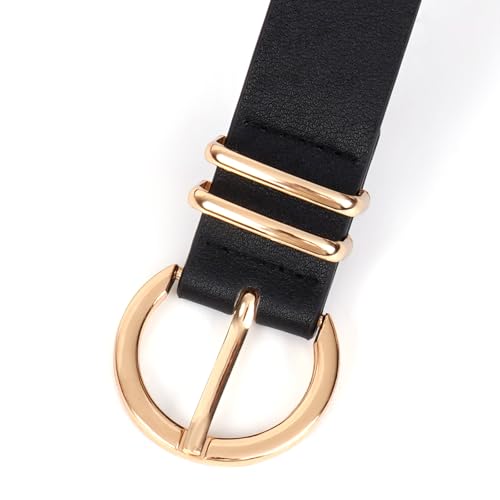 Women Leather Belt for Jeans Pants Dresses Fashion Gold Buckle Women's Belt3