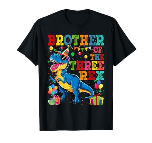 Brother of the Three Rex Birthday Dinosaur Family Matching T-Shirt