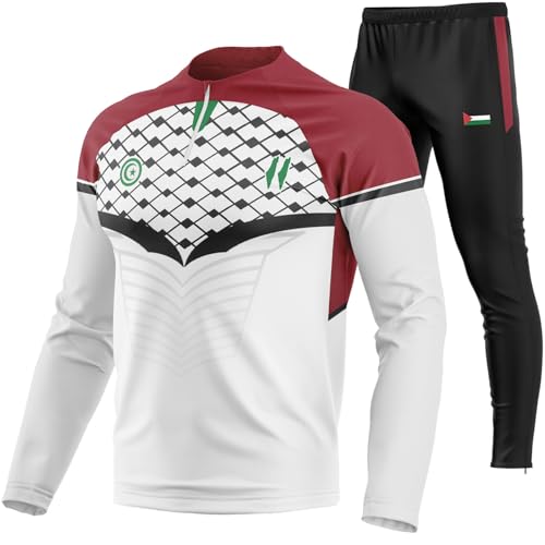 UNITIF Survêtement Palestine football YZ-41 drapeau palestine (FR/ES, Alpha/lettres, TTG, Taille normale, Taille normale, Blanc)