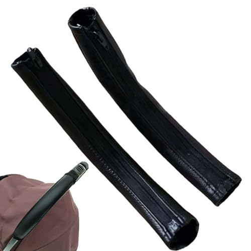 レザーベビーカーハンドルカバー, レザーベビーカーハンドルカバー, PUレザーベビーカーアームレストケースカバー, ベビーカー用レザーカバー, ベビーカーハンドルカバー ベビーカーストラップ/ハンドル交換用、ユニバーサルハンドルカバー、ベビーカー用アクセサ