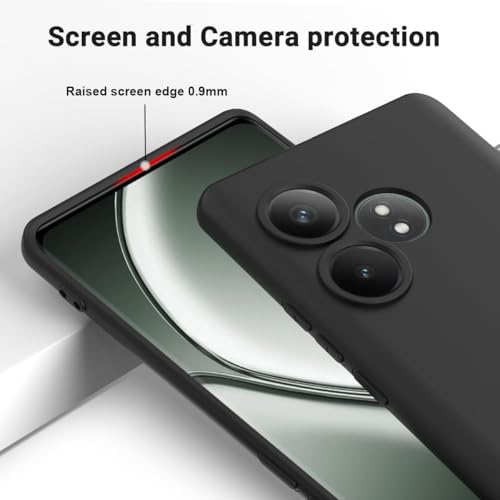 Image of for [ Realme GT 6T 5G ] Liquid Silicone Back Case Cover Flexible |Inner Lining| with Camera Protection Back Cover for [ Realme GT 6T 5G ] - Black