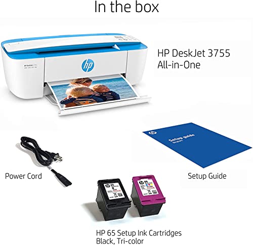 Hp Deskjet Wireless Color Inkjet Printer All-In-One With Lcd Display - Print Scan Copy And Mobile Printing Ultra Compact Neego 6 Ft Printer Cable, Blue #TOP3