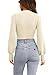 Womens Sexy Long Sleeve Cropped Sweaters Crewneck Ribbed Knit Crop Tops Pullover Beige