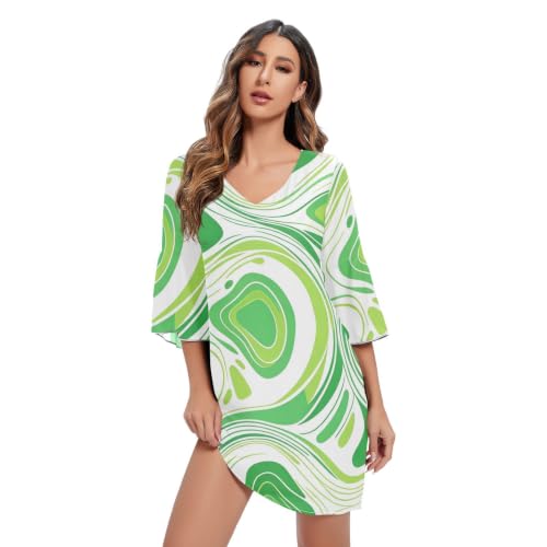 Robe en mousseline de soie col en V légère contre la chaleur estivale