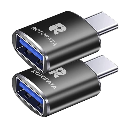 ROTOPATA 2 Pièces Adaptateur USB C vers USB 3.0, Adaptateur USB Type-C vers USB Femelle OTG, Compatible avec Les Appareils de Type C tels Que Les Macbook et Les Téléphones Mobiles