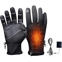 Heated Gloves for Men Women, Winter Rechargeable Waterproof & Non-Slip Heating Warm Gloves, 3 Adjustable Heating Modes for Motorcycling, Hunting, Skiing, Hiking (A)