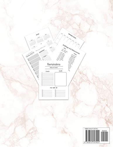 Soon To Be Mommy 2020 Weekly And Monthly Planner: 54 Weeks Calendar Appointment Schedule Tracker Organizer for Awesome New Moms. New Mommy Gifts Flower Cover Design image 4