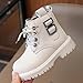Black Lace up Boots for Girls:Fashion Winter Warm Leather Combat Zipper Ankle Shoes Wedding Hiking Party Dress School Footwear（Size9.5,White