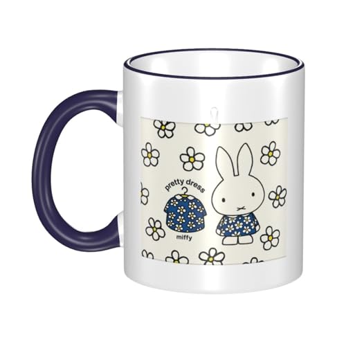 ミッフィー (2) マグカップ 保温・保冷 電子レンジ対応 コーヒーカップ 陶器 セラミック 耐高温 軽量 個性人気 誕生日プレゼント大容量 Navy Blue