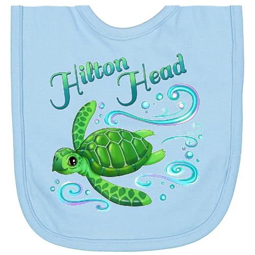 inktastic Hilton Head Cute Sea Turtle with Waves and Bubbles Newborn Bib