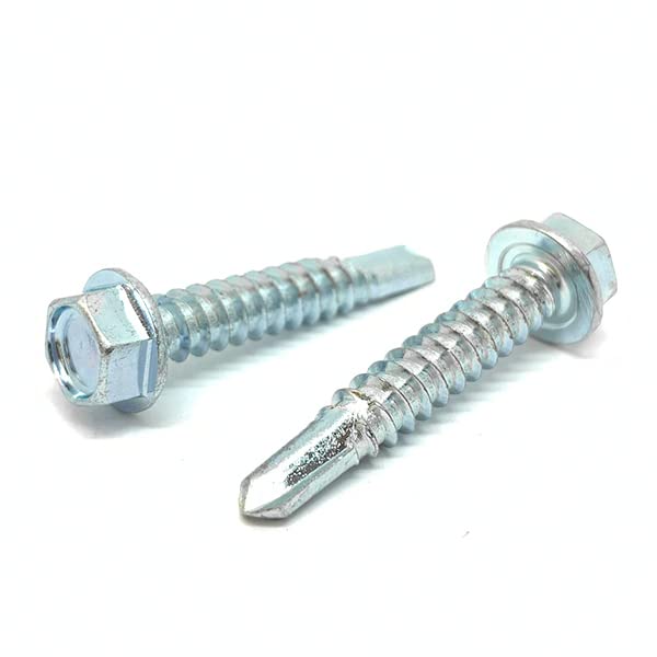 (3300 Pieces) #10-16x1 Unslotted Hex Washer Self Drilling Screws Zinc
