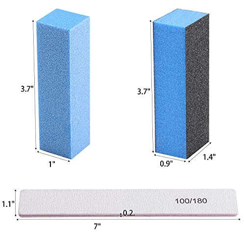 24 Count Nail Files And Buffers, 100/180 Grit Emery Boards Fingernail Files 80/120 Grit Nail Buffers Sanding Block For Natural Nails And Acrylic Nails #TOP1