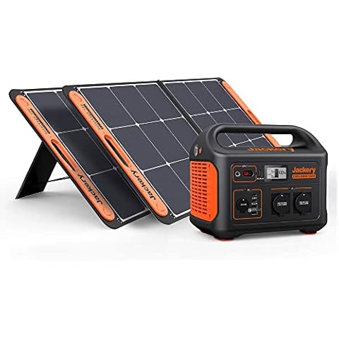 Jackery Solargenerator 1000, 1002WH Tragbare Powerstation mit 2* SolarSaga 100W Solarpanels, 2*230V 1000W AC Steckdose mobile Stromversorgung für Wohnmobil Outdoor, Heimwerken und als Notstromaggregat Cover