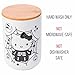 Silver Buffalo Sanrio Hello Kitty Halloween Spooky Skeleton Web Ceramic Cookie Snack Candy Jar with Airtight Bamboo Lid, Black and White (Small)