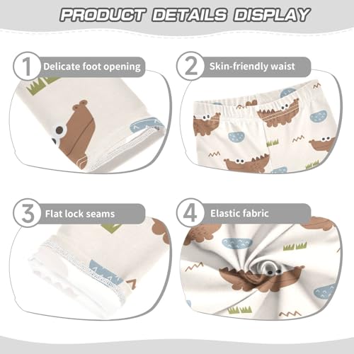 Cartoon Crocodile Girls Leggings,Workout Leggings for Girls Toddler Athletic Legging Size for 3-10T3