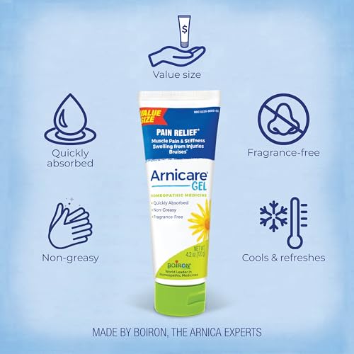 Image of Boiron Arnicare Gel, Joint & Muscle Pain Relief, 4.2 oz | For Joint Pain, Muscle Pain, Inflammation, Soreness, and Bruises. Features: Fragrance-Free, Non-Greasy. Size: 4.2 oz.