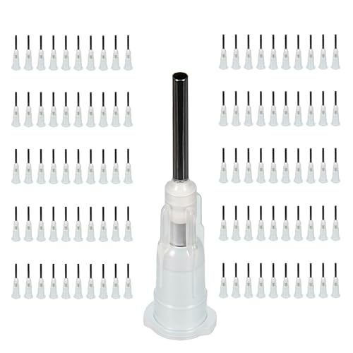 VIBICCK 100pcs 16G blunt tip glue dispensing nozzles Blunt-nosed needle glue applicator, used for applying industrial liquids, adhesives, inks, perfumes, lip glosses.0.5 inches (16G 100pcs)