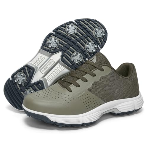 Image of Waterproof Professional Golf Shoes Men Spikes Golf Sneakers Male Outdoor Anti Slip Walking Footwears