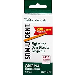 The Natural Dentist Stim-U-Dent Plaque Removers 24 Packs of 25 Picks/Pack (600 Picks) – Mint Flavor