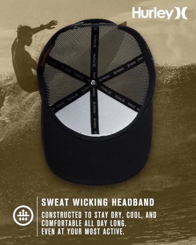 Image of Hurley Mens Trucker Hat - Flexible Quick Dry Fairway Mesh Trucker Hat for Men with Snapback Closure - Classic Mens Caps