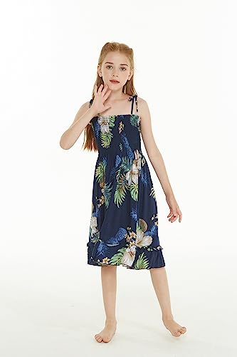 Image of Matchable Family Hawaiian Luau Men Women Girl Boy Clothes in Pineapple Garden Navy