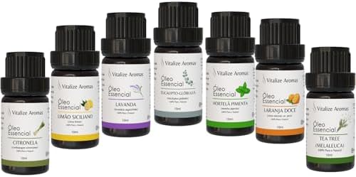 Kit 7 Óleos Essenciais 100% Puros e Naturais, Ideal Para Difusor ...